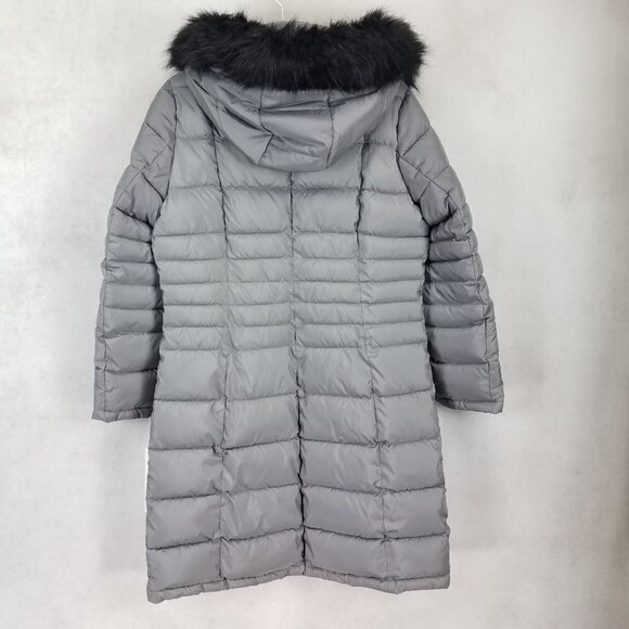 NEW Calvin Klein Size M Long Hooded Quilted Parka Winter Coat in Gray/Black NWT - Picture 2 of 14